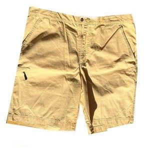 Columbia Cargo Shorts Men 36 Yellow  Cotton Comfort Regular Fit Flat Front